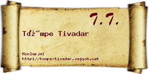 Tömpe Tivadar névjegykártya