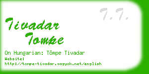 tivadar tompe business card